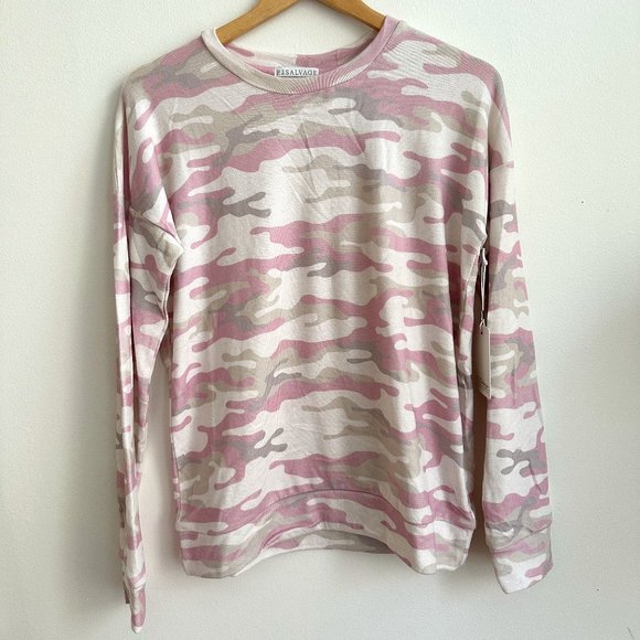 NWT P.J SALVAGE WOMEN'S LOUNGEWEAR PEACHY OATMEAL LONGSLEEVE PARTY L/S TOP SMALL - Picture 2 of 7